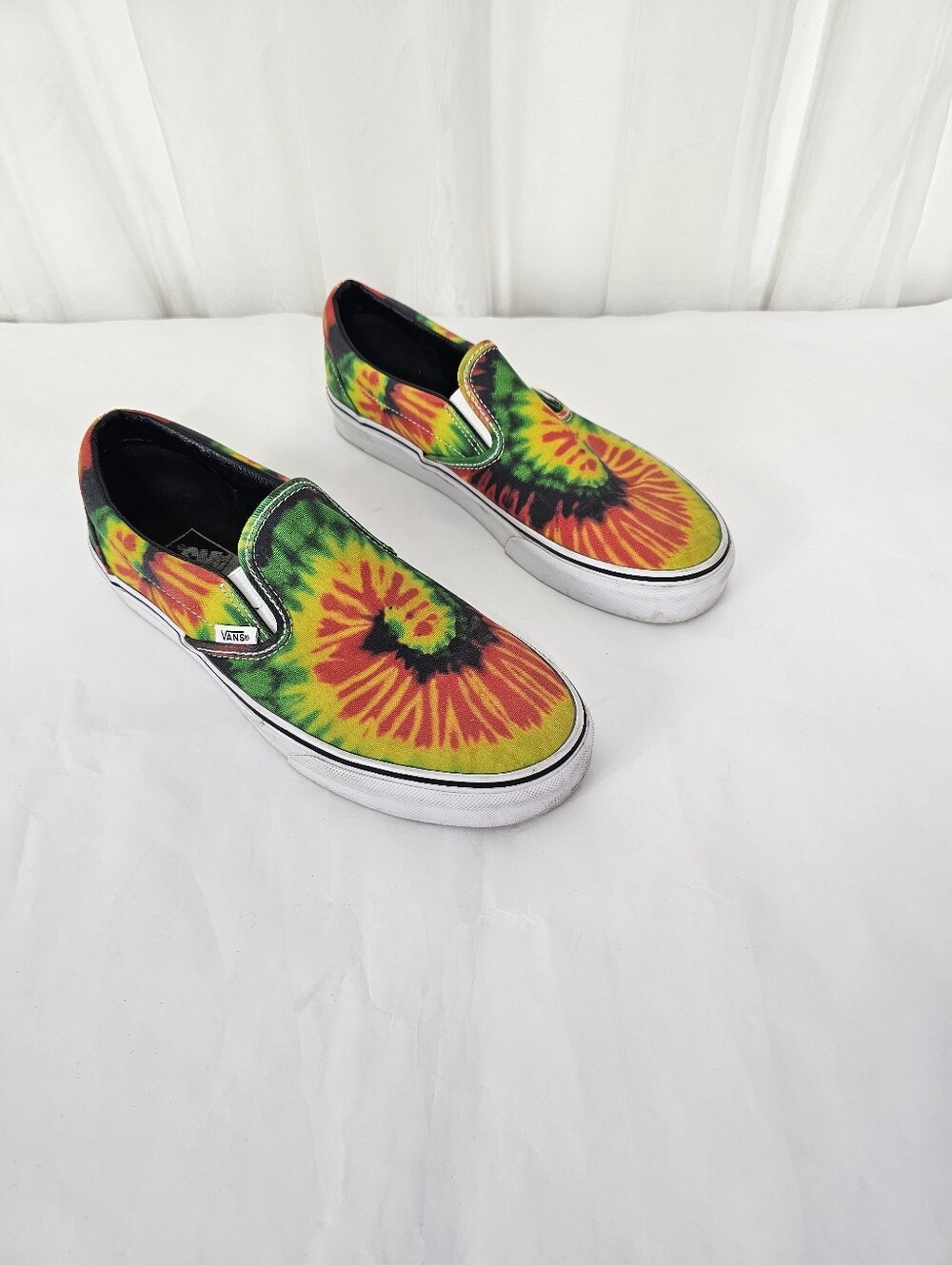 VANS Classic Slip-On Spiral Tie Dye Sneakers Hippie Boho Skater Size M9/W10